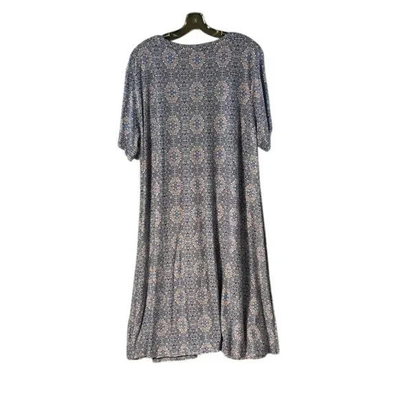 Premise Dresses Womens Floral Geometric Short Sleeve A-Line Dress 2X Rayon/Spand - Picture 3 of 6